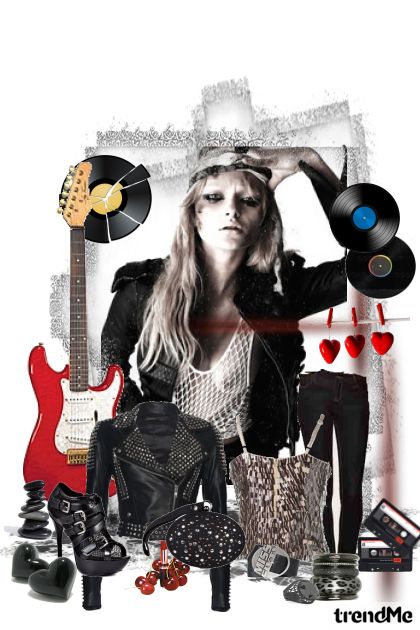 she is a rock star- Combinazione di moda