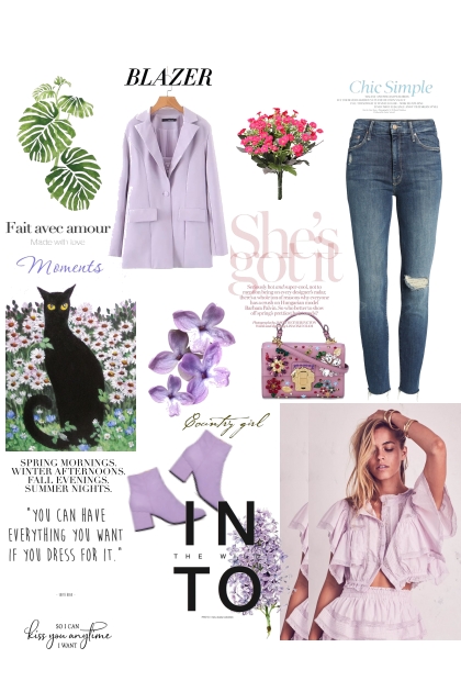 purple outfit- Modekombination