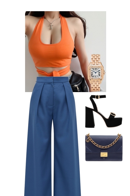 orange blue- Combinazione di moda