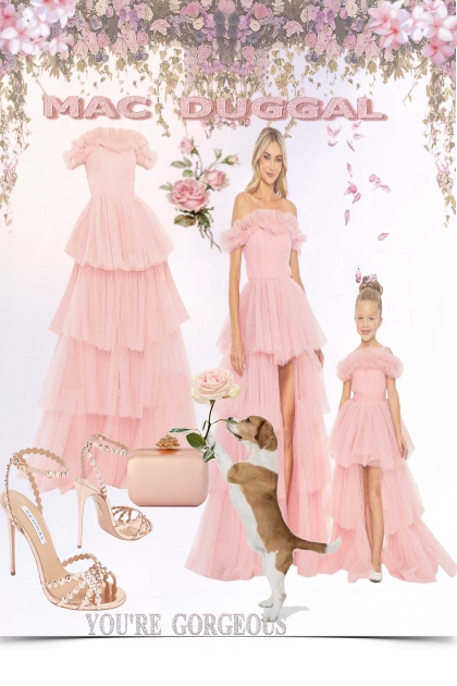 Mac Duggal in pink- Modna kombinacija