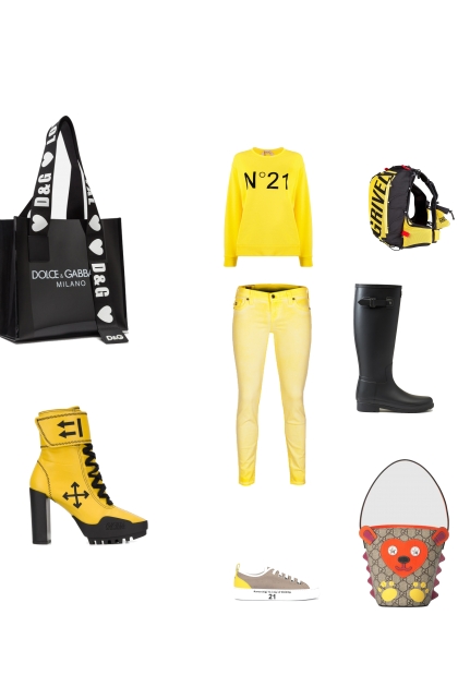 yellow- Combinazione di moda