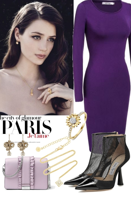 purple and gold- Fashion set
