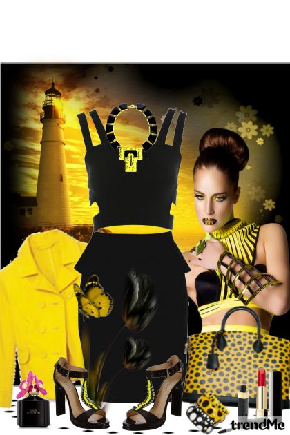 žuto - crna fantazija- combinação de moda