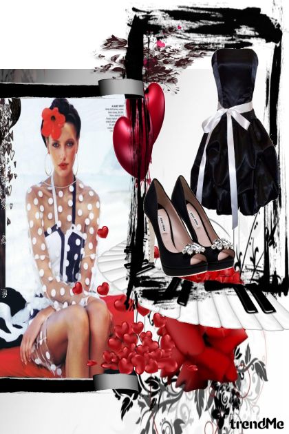 crno-bijelo-crveno- Combinazione di moda