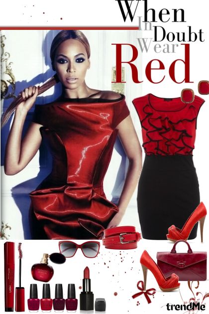 Beyonce style-she in doubt wear red *___*- Kreacja