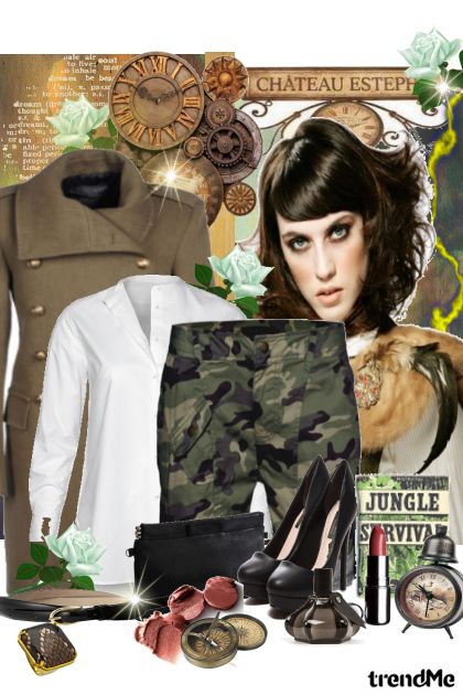 Military fancy look !- combinação de moda