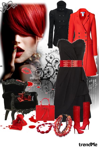 BLACK-RED- Fashion set