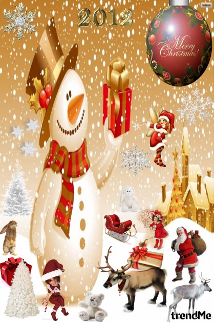 Snowman wish you Marry Christams and happy New Yea- Fashion set