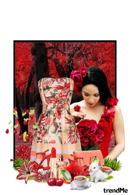 Romantic red- Combinazione di moda