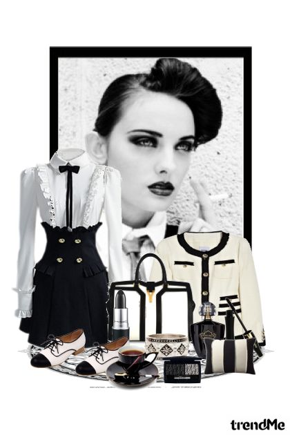Retro black&white- Combinazione di moda