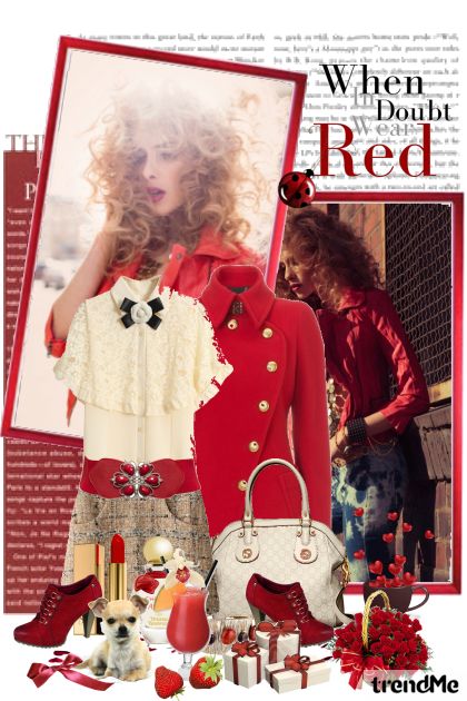 When in doubt wear red- Модное сочетание