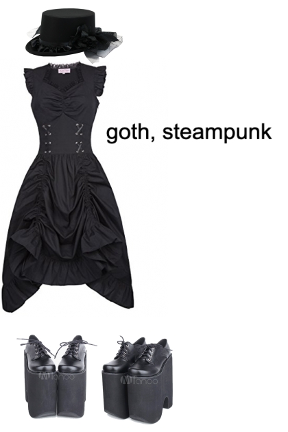 goth/ steampunk- Combinazione di moda
