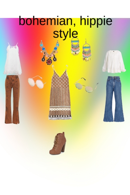 bohemian, hippie style- Combinazione di moda