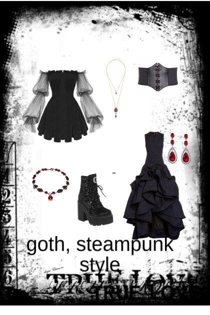 goth, steampunk style- Modna kombinacija