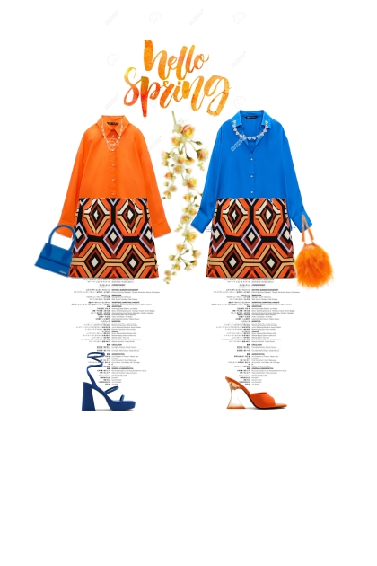 Spring Blue and Orange - Fashion set