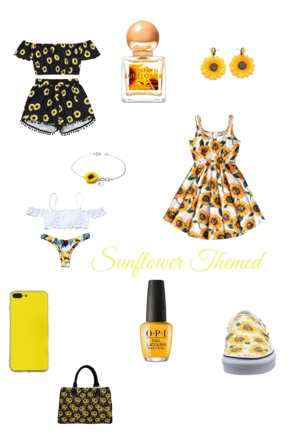 Sunflower Theme- combinação de moda