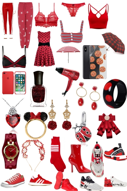 red part 2- combinação de moda
