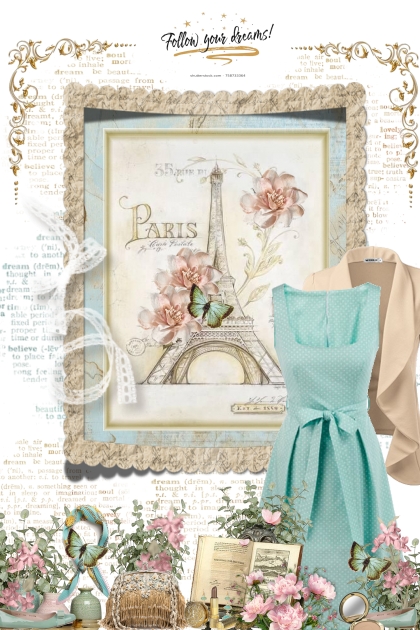 Aqua & beige - vintage dreams- Combinazione di moda