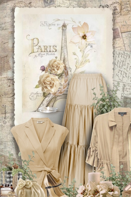 12/12 beige Paris- Modekombination