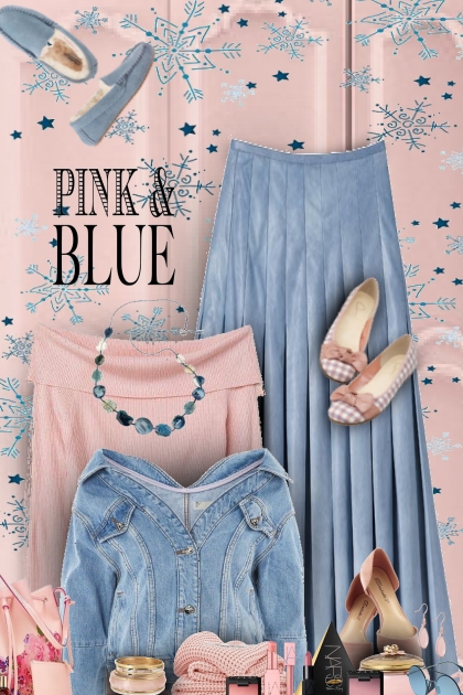 Pink & blue- Modekombination