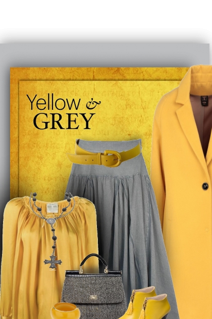 grey and yellow- Fashion set