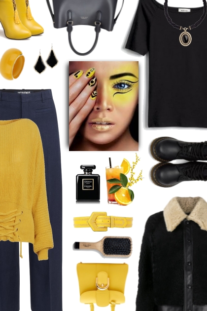 black & yellow- Modekombination
