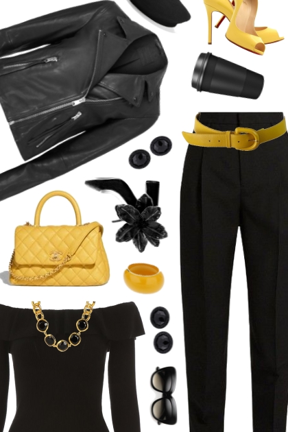 black and yellow- combinação de moda