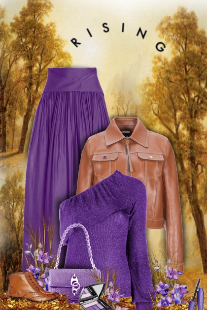 purple & brown- Modna kombinacija