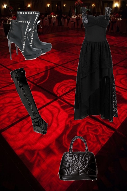 Gothic dress- combinação de moda