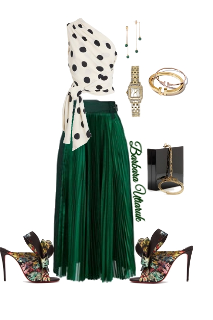 Polka green- combinação de moda
