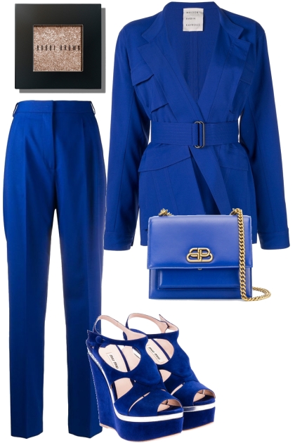 Dressy Blue Work Outfit- Modna kombinacija