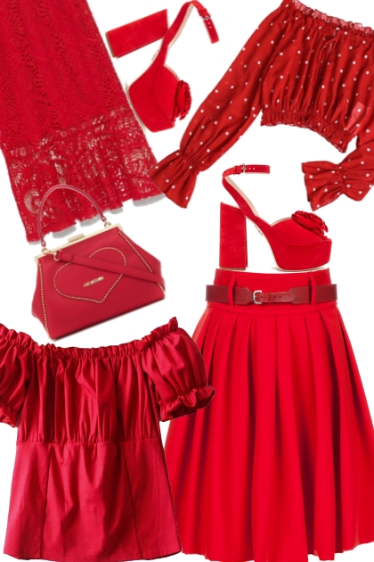 Red Summer Sun- Combinazione di moda