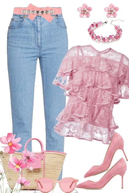 Pink Bow- Combinazione di moda