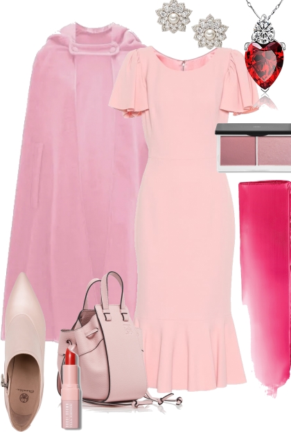 Pink Cape- Combinazione di moda