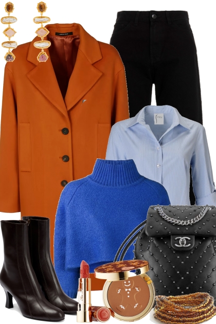 Burnt Orange Color Coat- Combinazione di moda
