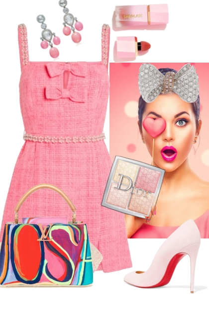 Pink Heart- combinação de moda