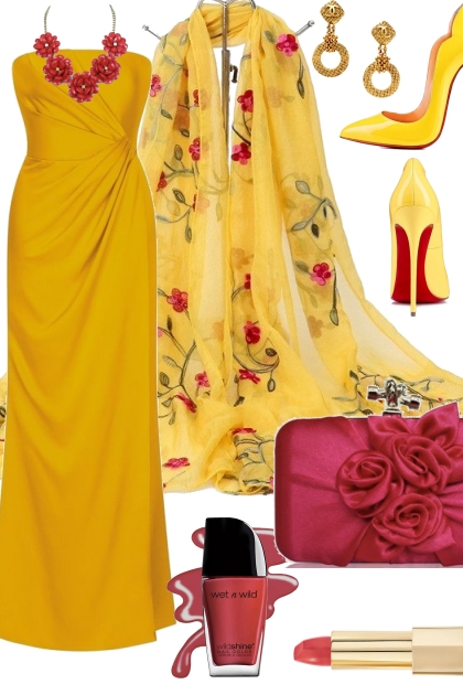 Yellow Floral- combinação de moda
