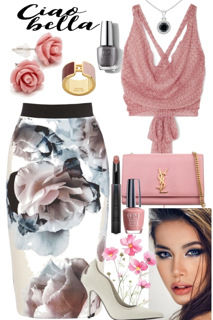 Pink Spring Floral- Modna kombinacija