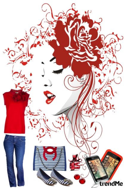 Crveno,prugice i HTC- Fashion set