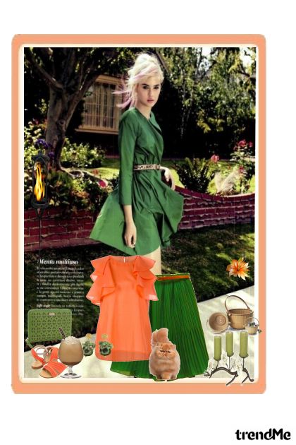 falda verde- Fashion set