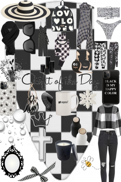 black and white- combinação de moda