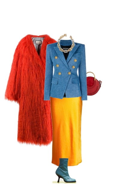 yellow red blue- combinação de moda