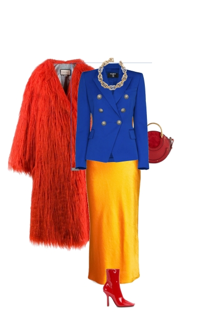 blue yellow red- Combinazione di moda