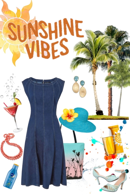 Take 1, make 5 - denim dress -  Sunshine vibes- Modekombination