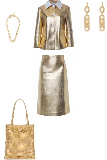 Gold Prada 2000s vibe- Fashion set