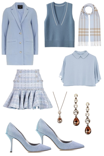 Cute Blue Look- Fashion set