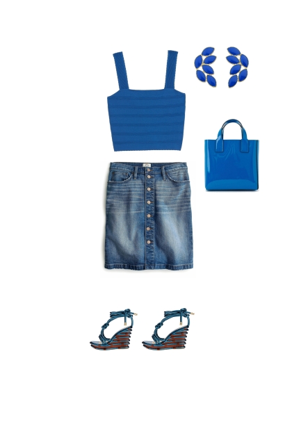 blue monochromatic- combinação de moda