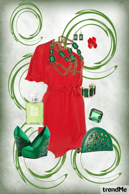 Opposite Red&Green- combinação de moda