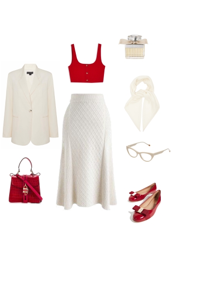 white & red- Fashion set