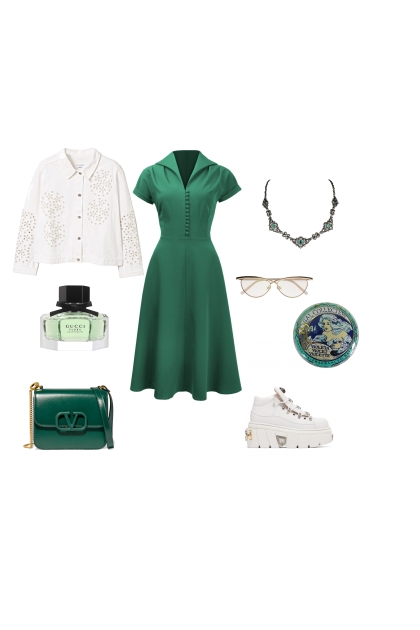 white & green- Combinazione di moda